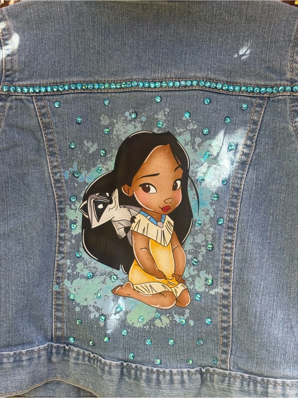 Girls Embellished Jean Jacket Pocahontas Size 4T